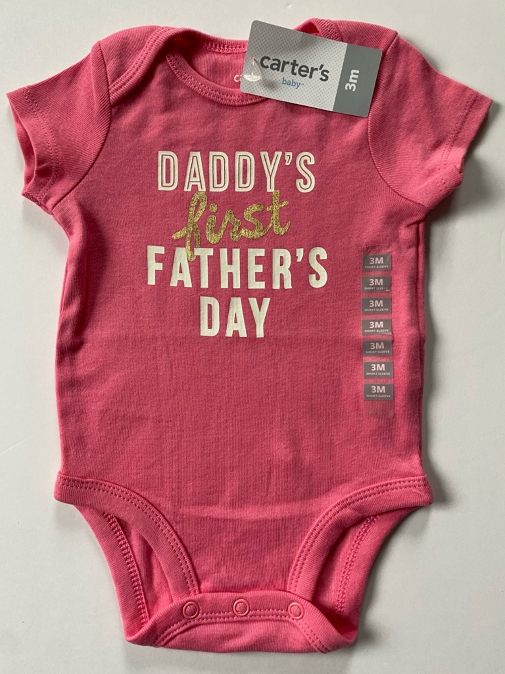 Carter's Daddy's First Father's Day One Piece Outfit 3 Months Baby Girls Pink